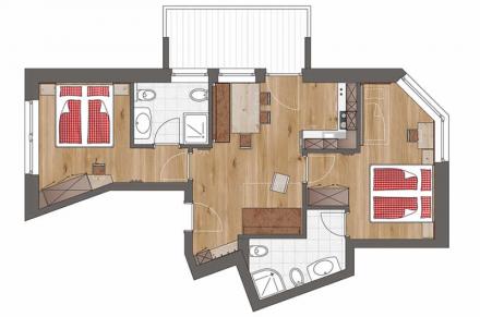 Plan Apartment Comfort 2 bedrooms